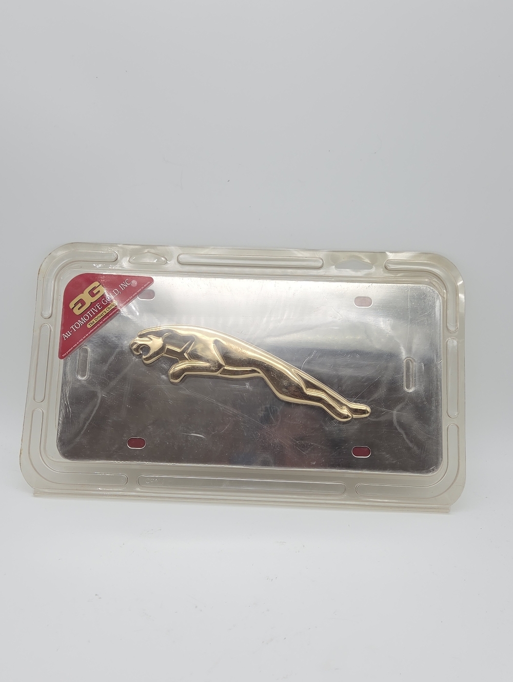 NWT Autogold Jaguar Chrome Vanity License Plate